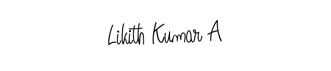 Design your own signature with our free online signature maker. With this signature software, you can create a handwritten (Angelique-Rose-font-FFP) signature for name Likith Kumar A. Likith Kumar A signature style 5 images and pictures png