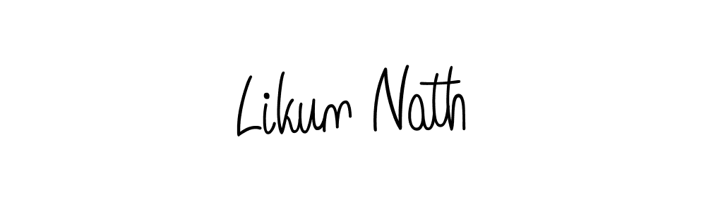 Make a beautiful signature design for name Likun Nath. With this signature (Angelique-Rose-font-FFP) style, you can create a handwritten signature for free. Likun Nath signature style 5 images and pictures png