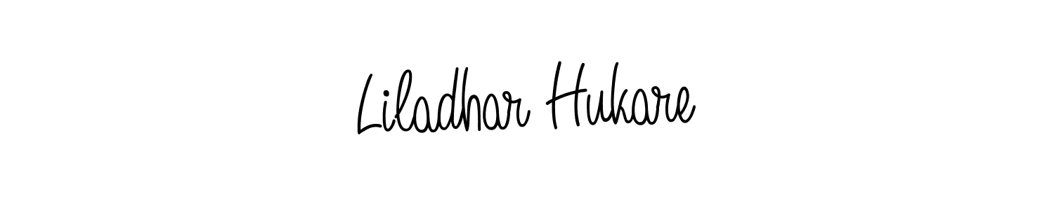 How to make Liladhar Hukare name signature. Use Angelique-Rose-font-FFP style for creating short signs online. This is the latest handwritten sign. Liladhar Hukare signature style 5 images and pictures png