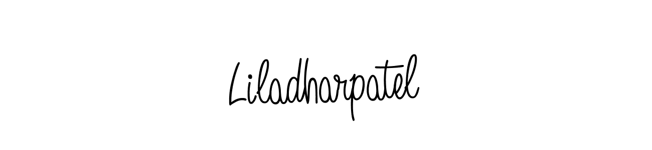 Liladharpatel stylish signature style. Best Handwritten Sign (Angelique-Rose-font-FFP) for my name. Handwritten Signature Collection Ideas for my name Liladharpatel. Liladharpatel signature style 5 images and pictures png