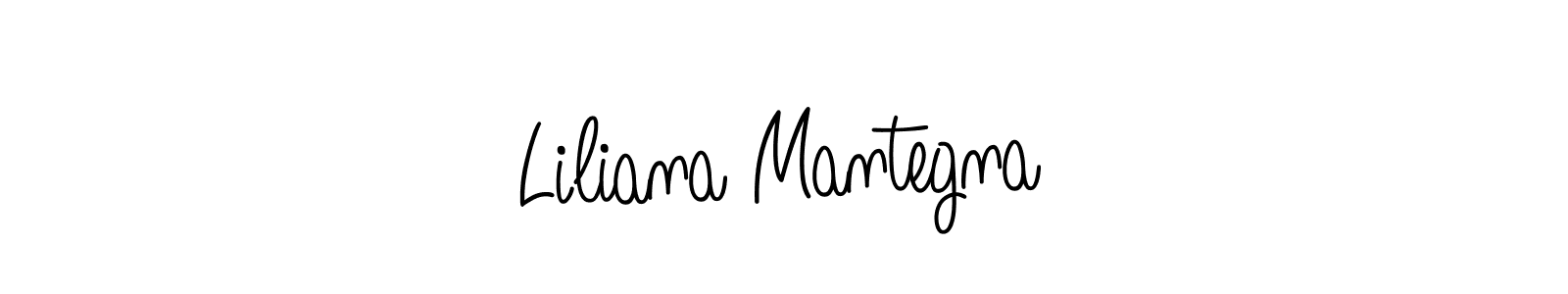 You should practise on your own different ways (Angelique-Rose-font-FFP) to write your name (Liliana Mantegna) in signature. don't let someone else do it for you. Liliana Mantegna signature style 5 images and pictures png