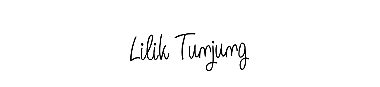 How to Draw Lilik Tunjung signature style? Angelique-Rose-font-FFP is a latest design signature styles for name Lilik Tunjung. Lilik Tunjung signature style 5 images and pictures png