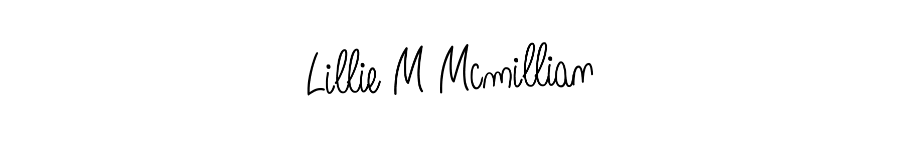 The best way (Angelique-Rose-font-FFP) to make a short signature is to pick only two or three words in your name. The name Lillie M Mcmillian include a total of six letters. For converting this name. Lillie M Mcmillian signature style 5 images and pictures png