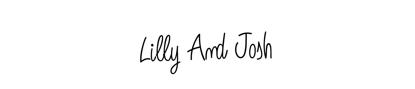 Angelique-Rose-font-FFP is a professional signature style that is perfect for those who want to add a touch of class to their signature. It is also a great choice for those who want to make their signature more unique. Get Lilly And Josh name to fancy signature for free. Lilly And Josh signature style 5 images and pictures png