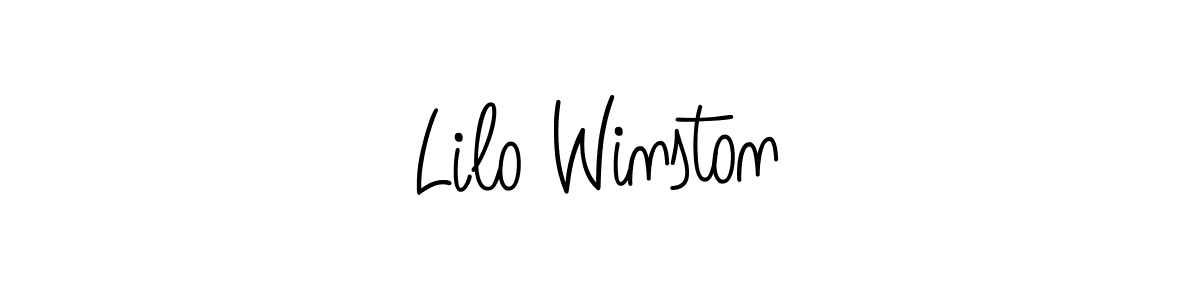 Lilo Winston stylish signature style. Best Handwritten Sign (Angelique-Rose-font-FFP) for my name. Handwritten Signature Collection Ideas for my name Lilo Winston. Lilo Winston signature style 5 images and pictures png