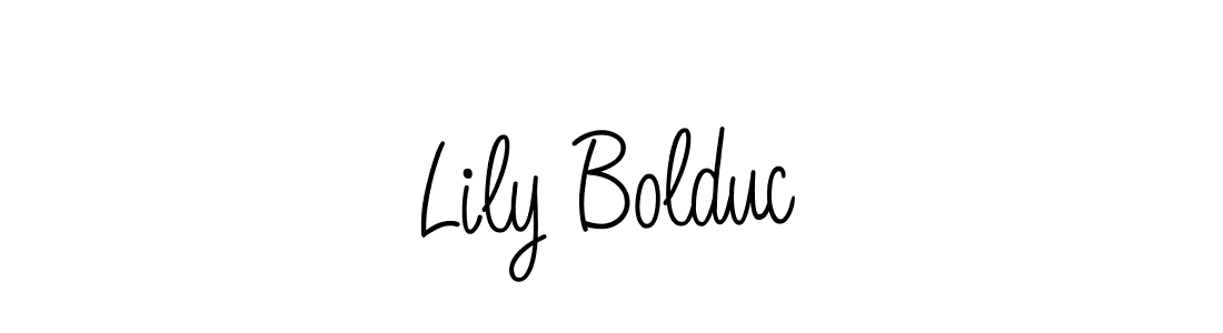 You should practise on your own different ways (Angelique-Rose-font-FFP) to write your name (Lily Bolduc) in signature. don't let someone else do it for you. Lily Bolduc signature style 5 images and pictures png