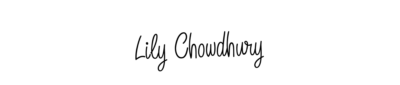 How to make Lily Chowdhury name signature. Use Angelique-Rose-font-FFP style for creating short signs online. This is the latest handwritten sign. Lily Chowdhury signature style 5 images and pictures png