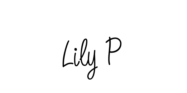 Lily P stylish signature style. Best Handwritten Sign (Angelique-Rose-font-FFP) for my name. Handwritten Signature Collection Ideas for my name Lily P. Lily P signature style 5 images and pictures png