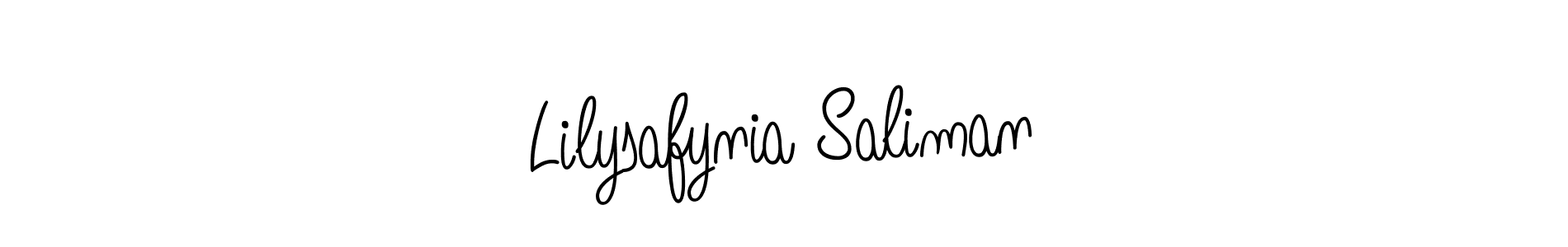 Use a signature maker to create a handwritten signature online. With this signature software, you can design (Angelique-Rose-font-FFP) your own signature for name Lilysafynia Saliman. Lilysafynia Saliman signature style 5 images and pictures png