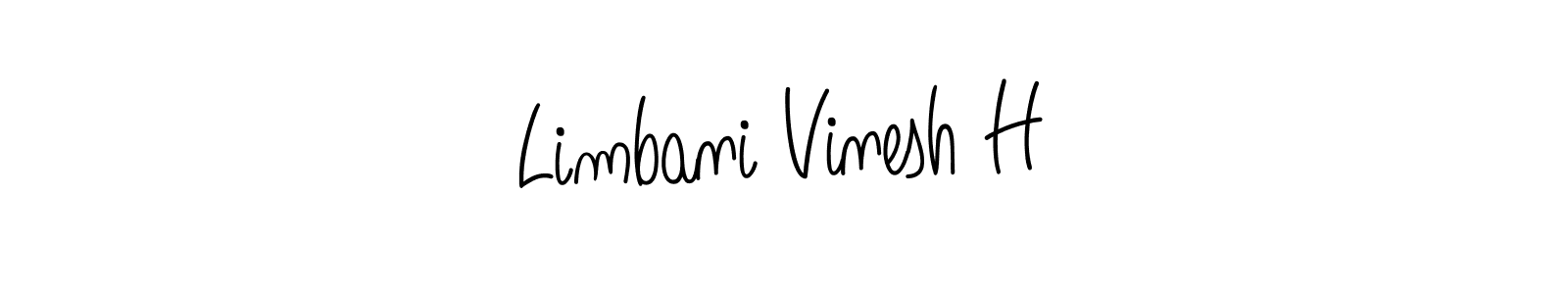 Create a beautiful signature design for name Limbani Vinesh H. With this signature (Angelique-Rose-font-FFP) fonts, you can make a handwritten signature for free. Limbani Vinesh H signature style 5 images and pictures png