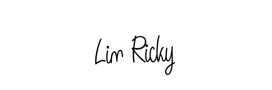 Lin Ricky stylish signature style. Best Handwritten Sign (Angelique-Rose-font-FFP) for my name. Handwritten Signature Collection Ideas for my name Lin Ricky. Lin Ricky signature style 5 images and pictures png