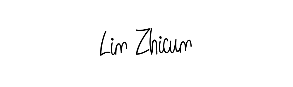 You should practise on your own different ways (Angelique-Rose-font-FFP) to write your name (Lin Zhicun) in signature. don't let someone else do it for you. Lin Zhicun signature style 5 images and pictures png