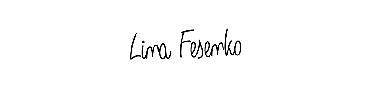 You should practise on your own different ways (Angelique-Rose-font-FFP) to write your name (Lina Fesenko) in signature. don't let someone else do it for you. Lina Fesenko signature style 5 images and pictures png