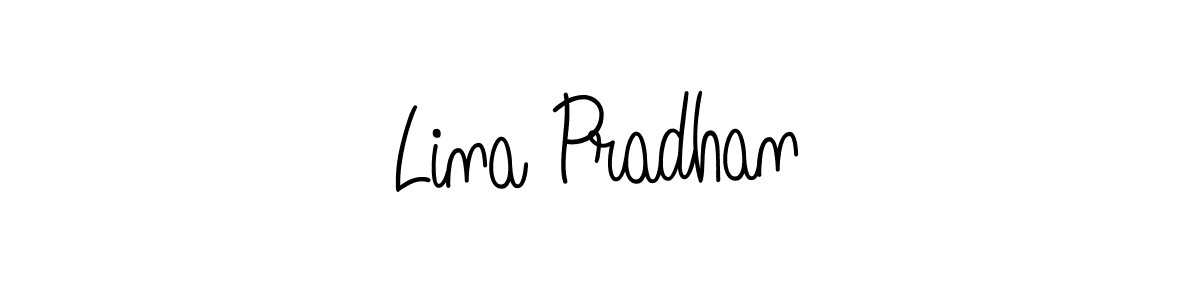 Use a signature maker to create a handwritten signature online. With this signature software, you can design (Angelique-Rose-font-FFP) your own signature for name Lina Pradhan. Lina Pradhan signature style 5 images and pictures png
