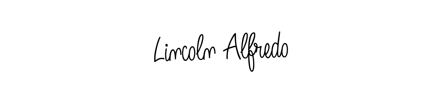 You should practise on your own different ways (Angelique-Rose-font-FFP) to write your name (Lincoln Alfredo) in signature. don't let someone else do it for you. Lincoln Alfredo signature style 5 images and pictures png