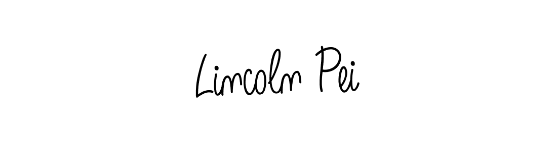 The best way (Angelique-Rose-font-FFP) to make a short signature is to pick only two or three words in your name. The name Lincoln Pei include a total of six letters. For converting this name. Lincoln Pei signature style 5 images and pictures png