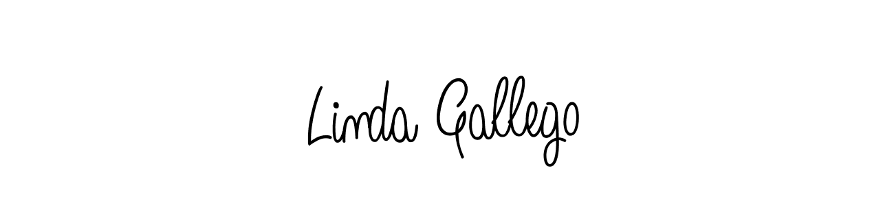Linda Gallego stylish signature style. Best Handwritten Sign (Angelique-Rose-font-FFP) for my name. Handwritten Signature Collection Ideas for my name Linda Gallego. Linda Gallego signature style 5 images and pictures png