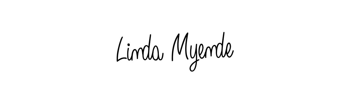 You should practise on your own different ways (Angelique-Rose-font-FFP) to write your name (Linda Myende) in signature. don't let someone else do it for you. Linda Myende signature style 5 images and pictures png
