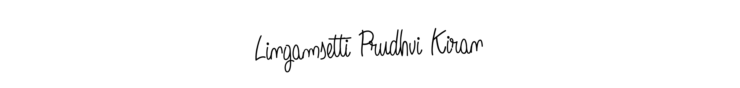 How to make Lingamsetti Prudhvi Kiran name signature. Use Angelique-Rose-font-FFP style for creating short signs online. This is the latest handwritten sign. Lingamsetti Prudhvi Kiran signature style 5 images and pictures png