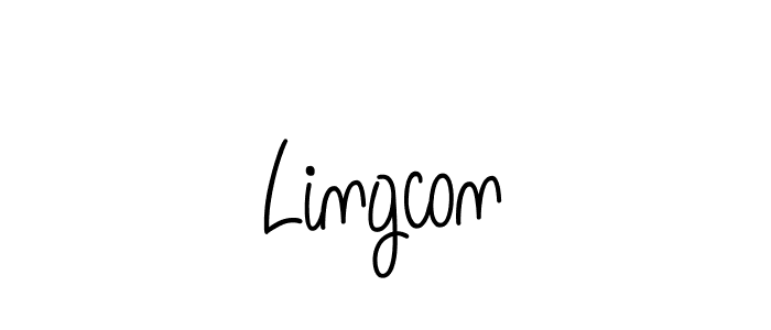 How to make Lingcon name signature. Use Angelique-Rose-font-FFP style for creating short signs online. This is the latest handwritten sign. Lingcon signature style 5 images and pictures png