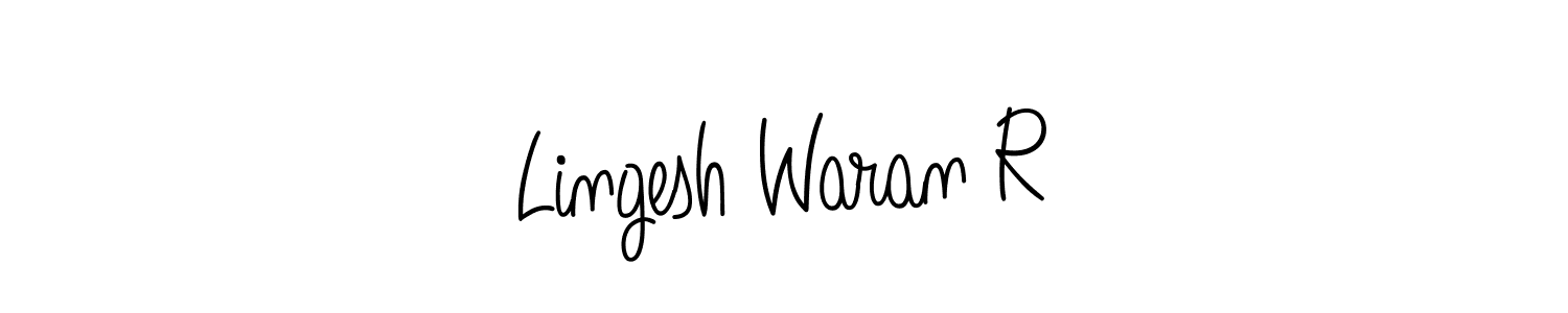 if you are searching for the best signature style for your name Lingesh Waran R. so please give up your signature search. here we have designed multiple signature styles  using Angelique-Rose-font-FFP. Lingesh Waran R signature style 5 images and pictures png