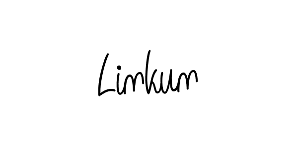 Make a beautiful signature design for name Linkun. With this signature (Angelique-Rose-font-FFP) style, you can create a handwritten signature for free. Linkun signature style 5 images and pictures png