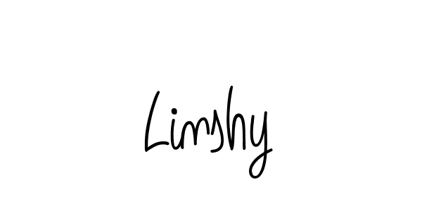 Use a signature maker to create a handwritten signature online. With this signature software, you can design (Angelique-Rose-font-FFP) your own signature for name Linshy. Linshy signature style 5 images and pictures png