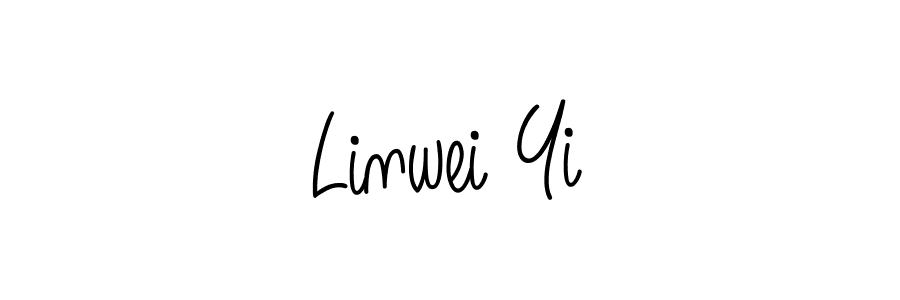 You should practise on your own different ways (Angelique-Rose-font-FFP) to write your name (Linwei Yi) in signature. don't let someone else do it for you. Linwei Yi signature style 5 images and pictures png