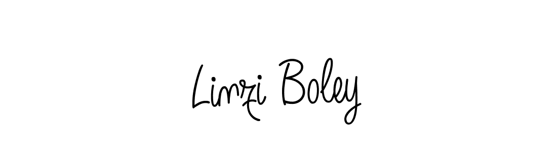 You should practise on your own different ways (Angelique-Rose-font-FFP) to write your name (Linzi Boley) in signature. don't let someone else do it for you. Linzi Boley signature style 5 images and pictures png