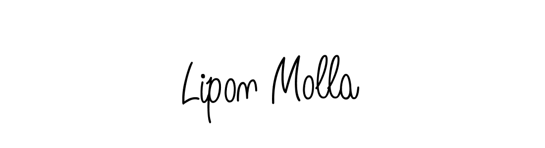 How to make Lipon Molla name signature. Use Angelique-Rose-font-FFP style for creating short signs online. This is the latest handwritten sign. Lipon Molla signature style 5 images and pictures png