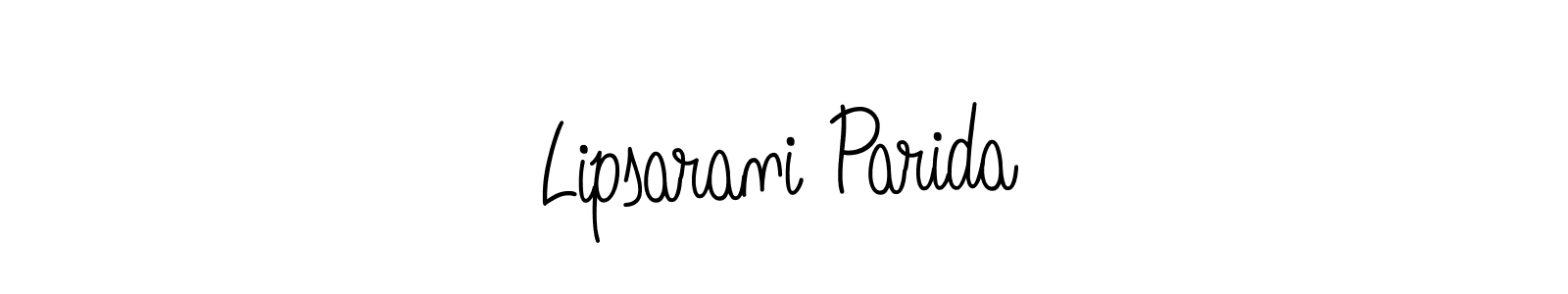 Create a beautiful signature design for name Lipsarani Parida. With this signature (Angelique-Rose-font-FFP) fonts, you can make a handwritten signature for free. Lipsarani Parida signature style 5 images and pictures png