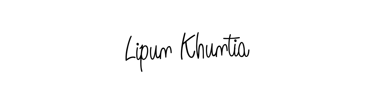 Design your own signature with our free online signature maker. With this signature software, you can create a handwritten (Angelique-Rose-font-FFP) signature for name Lipun Khuntia. Lipun Khuntia signature style 5 images and pictures png
