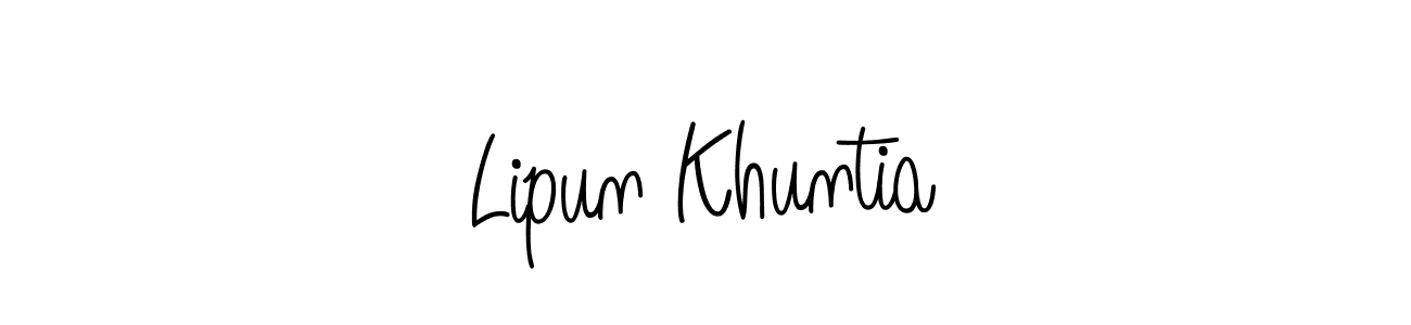 Design your own signature with our free online signature maker. With this signature software, you can create a handwritten (Angelique-Rose-font-FFP) signature for name Lipun Khuntia. Lipun Khuntia signature style 5 images and pictures png