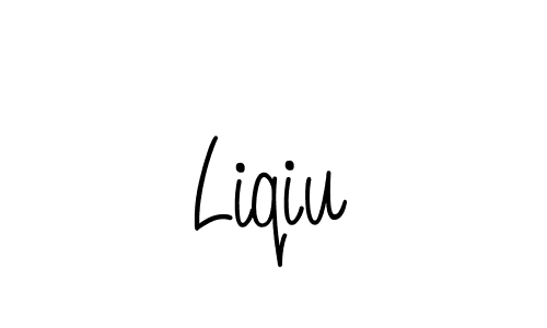 Make a beautiful signature design for name Liqiu. With this signature (Angelique-Rose-font-FFP) style, you can create a handwritten signature for free. Liqiu signature style 5 images and pictures png