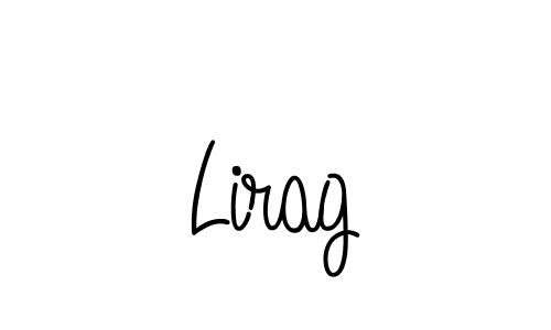Use a signature maker to create a handwritten signature online. With this signature software, you can design (Angelique-Rose-font-FFP) your own signature for name Lirag. Lirag signature style 5 images and pictures png