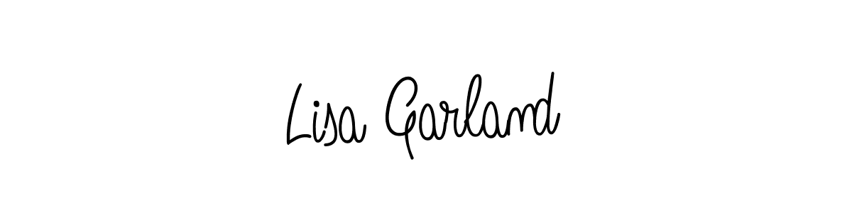 You should practise on your own different ways (Angelique-Rose-font-FFP) to write your name (Lisa Garland) in signature. don't let someone else do it for you. Lisa Garland signature style 5 images and pictures png