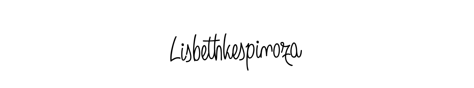 How to make Lisbethkespinoza signature? Angelique-Rose-font-FFP is a professional autograph style. Create handwritten signature for Lisbethkespinoza name. Lisbethkespinoza signature style 5 images and pictures png