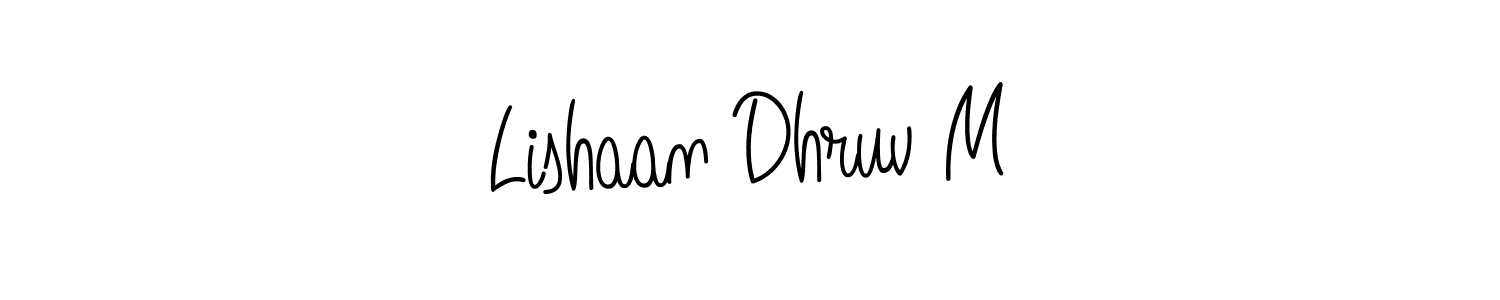 if you are searching for the best signature style for your name Lishaan Dhruv M. so please give up your signature search. here we have designed multiple signature styles  using Angelique-Rose-font-FFP. Lishaan Dhruv M signature style 5 images and pictures png