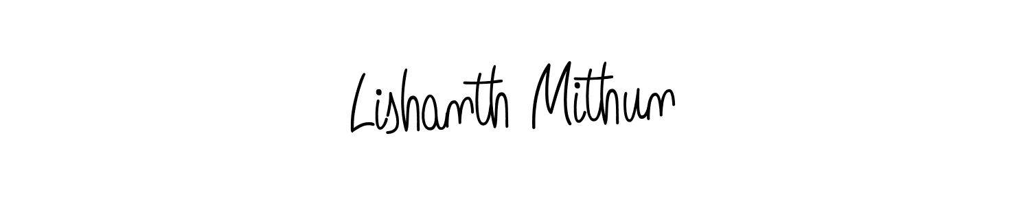 Also we have Lishanth Mithun name is the best signature style. Create professional handwritten signature collection using Angelique-Rose-font-FFP autograph style. Lishanth Mithun signature style 5 images and pictures png