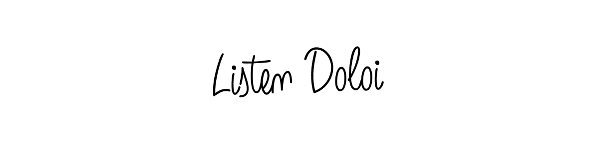 You should practise on your own different ways (Angelique-Rose-font-FFP) to write your name (Listen Doloi) in signature. don't let someone else do it for you. Listen Doloi signature style 5 images and pictures png