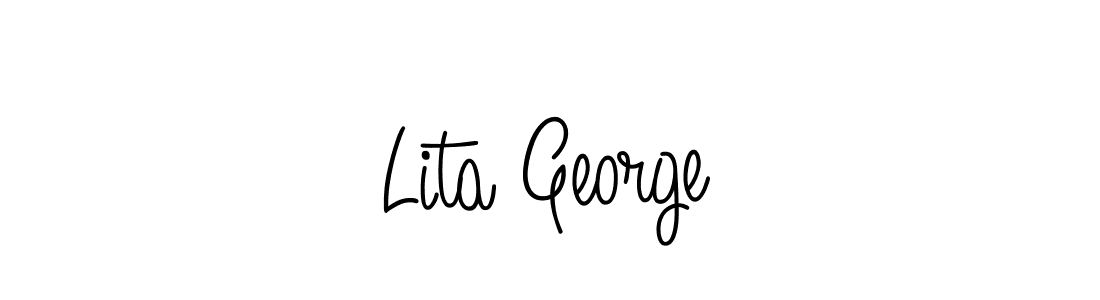 if you are searching for the best signature style for your name Lita George. so please give up your signature search. here we have designed multiple signature styles  using Angelique-Rose-font-FFP. Lita George signature style 5 images and pictures png