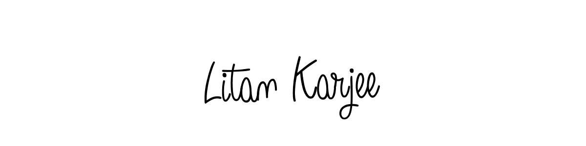 How to Draw Litan Karjee signature style? Angelique-Rose-font-FFP is a latest design signature styles for name Litan Karjee. Litan Karjee signature style 5 images and pictures png