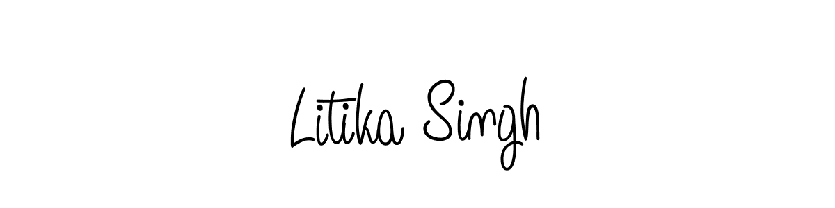 Use a signature maker to create a handwritten signature online. With this signature software, you can design (Angelique-Rose-font-FFP) your own signature for name Litika Singh. Litika Singh signature style 5 images and pictures png