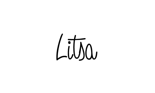 Use a signature maker to create a handwritten signature online. With this signature software, you can design (Angelique-Rose-font-FFP) your own signature for name Litsa. Litsa signature style 5 images and pictures png