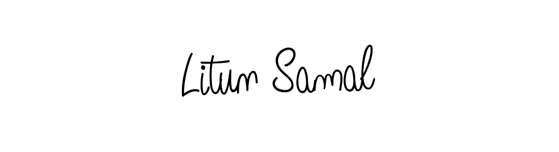 The best way (Angelique-Rose-font-FFP) to make a short signature is to pick only two or three words in your name. The name Litun Samal include a total of six letters. For converting this name. Litun Samal signature style 5 images and pictures png