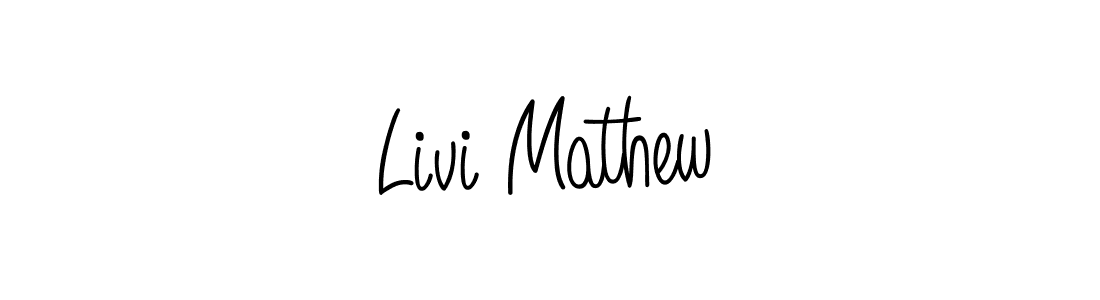 Use a signature maker to create a handwritten signature online. With this signature software, you can design (Angelique-Rose-font-FFP) your own signature for name Livi Mathew. Livi Mathew signature style 5 images and pictures png