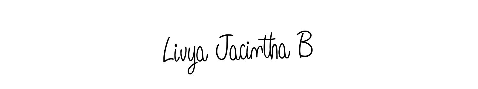Make a beautiful signature design for name Livya Jacintha B. With this signature (Angelique-Rose-font-FFP) style, you can create a handwritten signature for free. Livya Jacintha B signature style 5 images and pictures png
