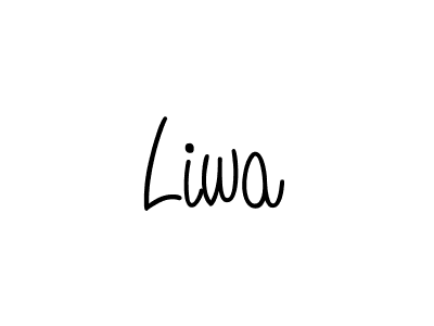 Use a signature maker to create a handwritten signature online. With this signature software, you can design (Angelique-Rose-font-FFP) your own signature for name Liwa. Liwa signature style 5 images and pictures png