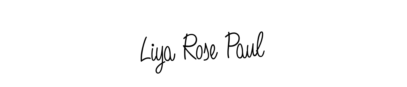 Check out images of Autograph of Liya Rose Paul name. Actor Liya Rose Paul Signature Style. Angelique-Rose-font-FFP is a professional sign style online. Liya Rose Paul signature style 5 images and pictures png