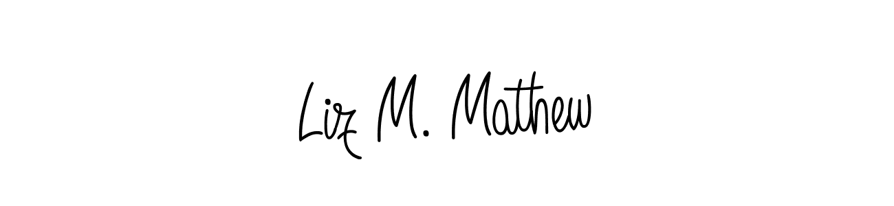 Design your own signature with our free online signature maker. With this signature software, you can create a handwritten (Angelique-Rose-font-FFP) signature for name Liz M. Mathew. Liz M. Mathew signature style 5 images and pictures png